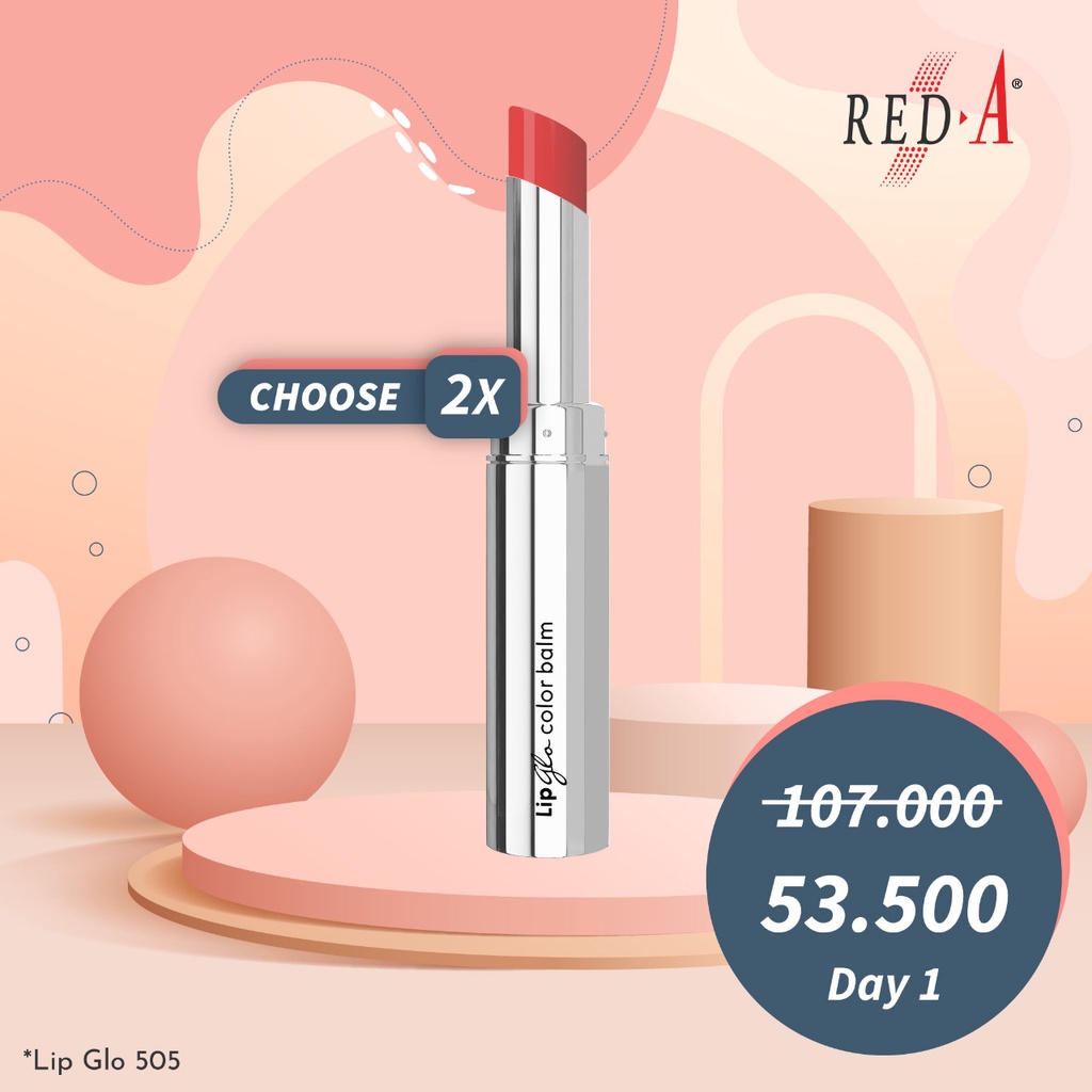 Paket 2 Lip Glo Color Balm Red A