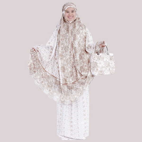 Mukena Sutra Paris Prada KD Lebar Tas Behel / Mukena Sutra Ori Bagus Murah