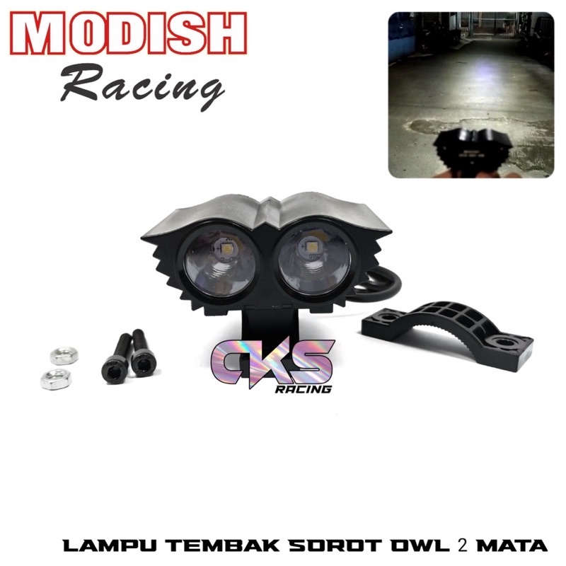 lampu tembak OWL 2 mata LED CREE mini OWL ultrafire universal motor