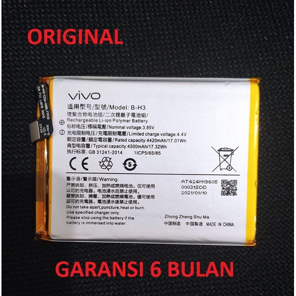 Battery Baterai Batere VIVO Z5 Z1X BH3 B-H3 Original