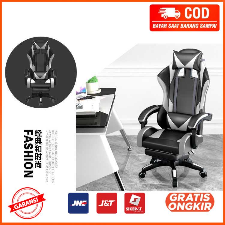 Kursi Gaming Ergonomic Chair Lumbar Support with Footrest CH808