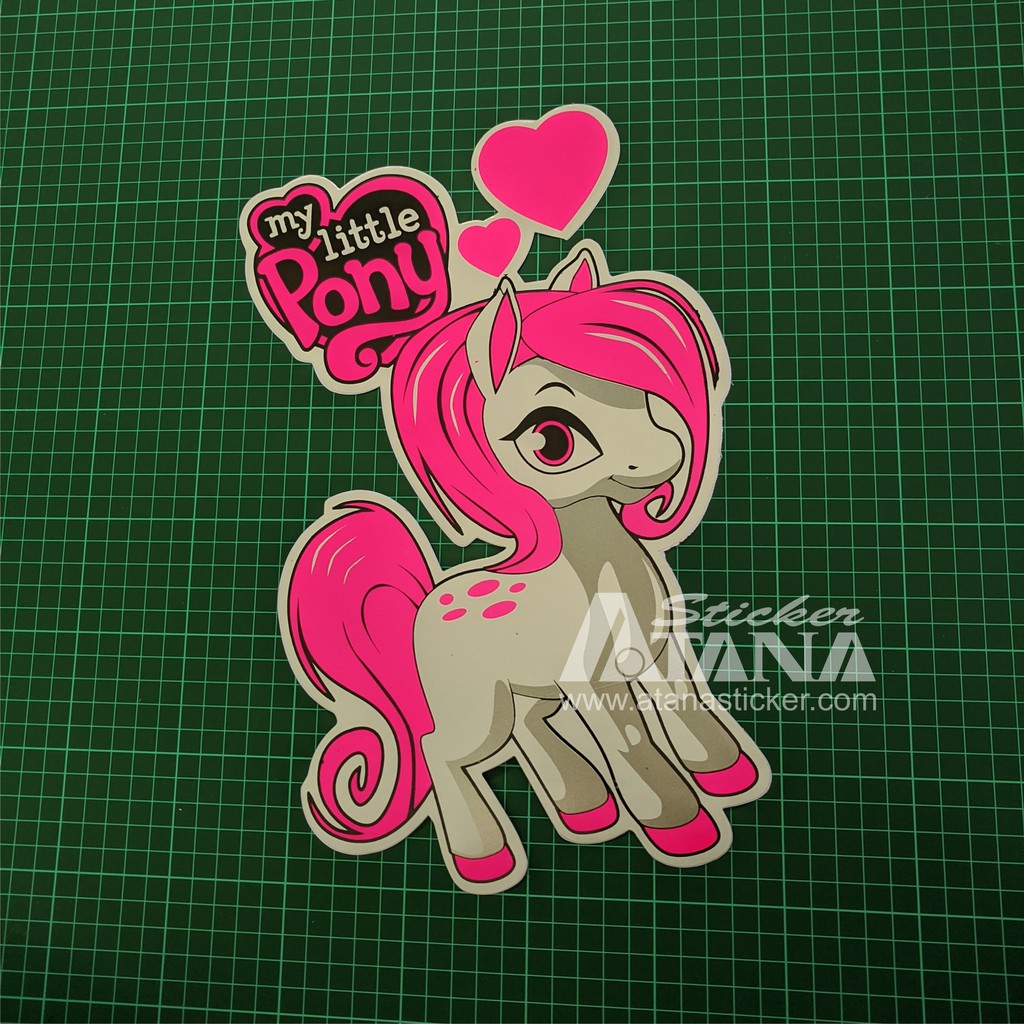 Stiker Printing Sablon Jumbo Vinyl Kuda Poni My Little Pony Kartun Cartoon Motor Mobil Dinding Kaca