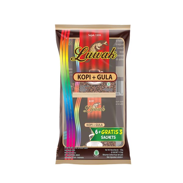 

KOPI LUWAK PLUS GULA BAG 9 PCS X 25 GR