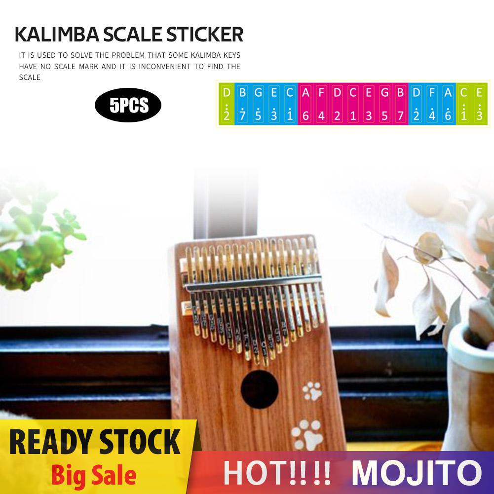 5pcs Stiker Skala Kunci Piano Jari Kalimba