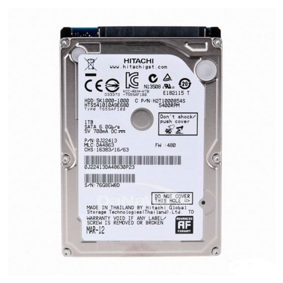 Hitachi HGST Travelstar 2.5" 9.5mm 1TB 5400rpm Sata 3 8MB