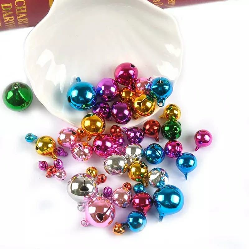 Bell lonceng kelintingan Warna Warni &amp; Silver Emas Uk 16mm - 25mm Harga/100pc