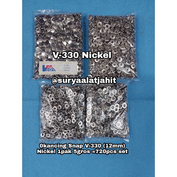 kancing jepret V-330 (12.5mm) Nekel 1pak@5gros rp.124.800/pak