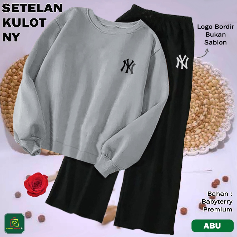 Baju Setelan Wanita KULOT NY Pakaian Perempuan Trendi Kekinian Size XL / 28453