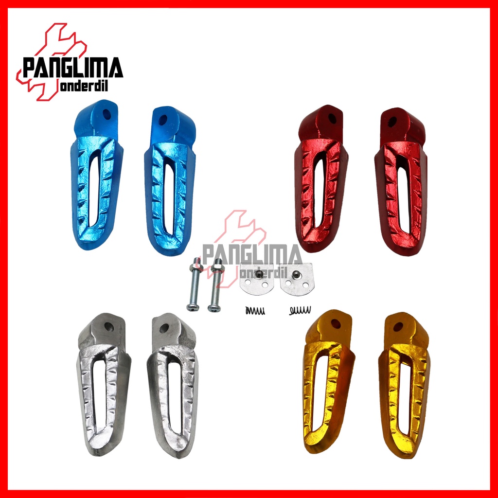 Foot Step Variasi Honda Matic Beat FI-Karbu-Lama/Revo Absolute/Blade/Spacy/Vario Injection 125-150 Merah-Biru-Emas-Silver Foot Step-Pijakan-Injekan Belakang
