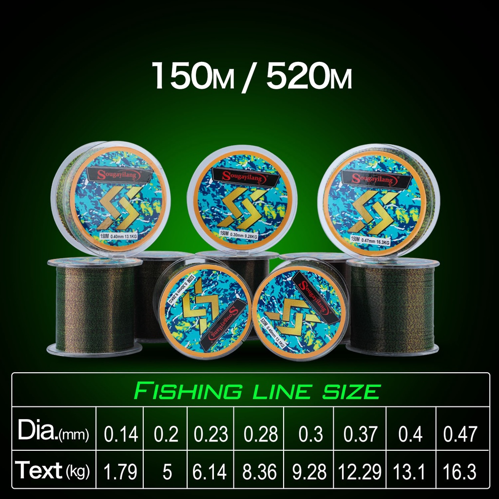 Spot Fishing Line 150M 520M Nylon Fishing Line 1.79-16.3KG Fishing Line Fishing Tackle-1