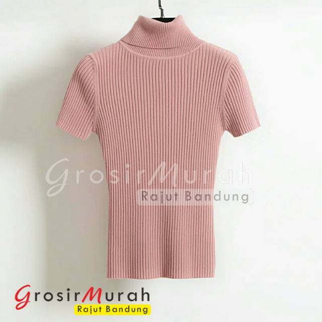 GS022 Sweater Rajut turtleneck Pendek Luvita