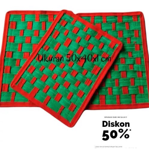 [DEASHOP] KESET KARPET ANYAM KOTAK - KOTAK / KESET KAKI / KESET CATUR