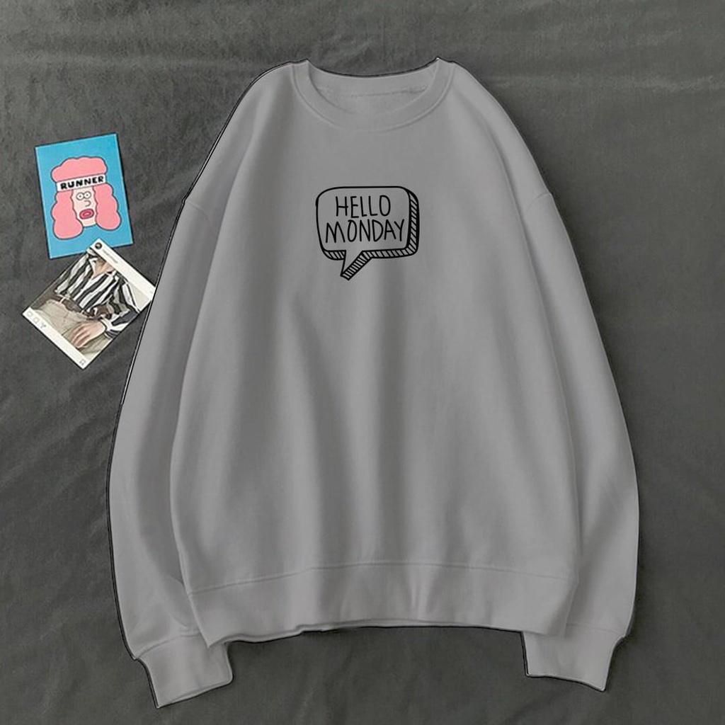 SWEATER WANITA HELLO MONDAY /// ATASAN WANITA TEBAL KEKINIAN TERBARU''
