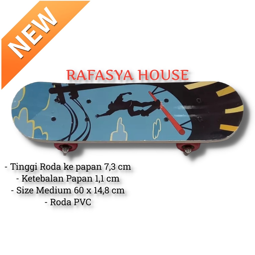 Mainan Skateboard Full Set Medium Kids Kayu Canada Papan Roda PVC 024-06 1705