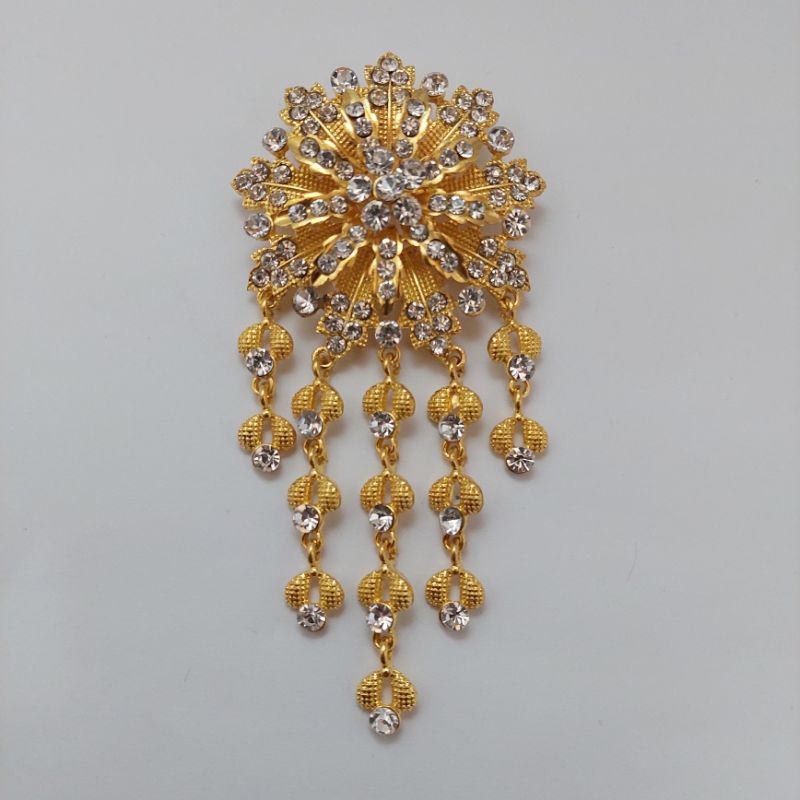 Bros kutubaru Bros kebaya mata Bros pesta Bros asesories wanita-Motif 5 kuning