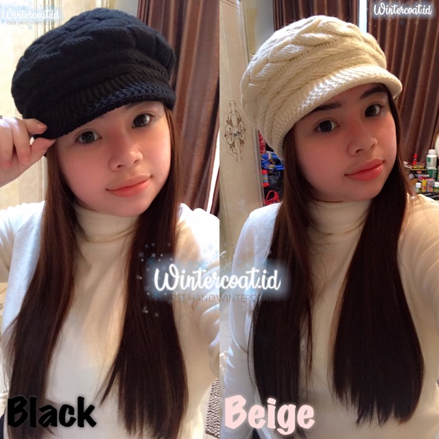 Topi Kupluk rajut wanita cewek musim dingin winter beanie hat women import