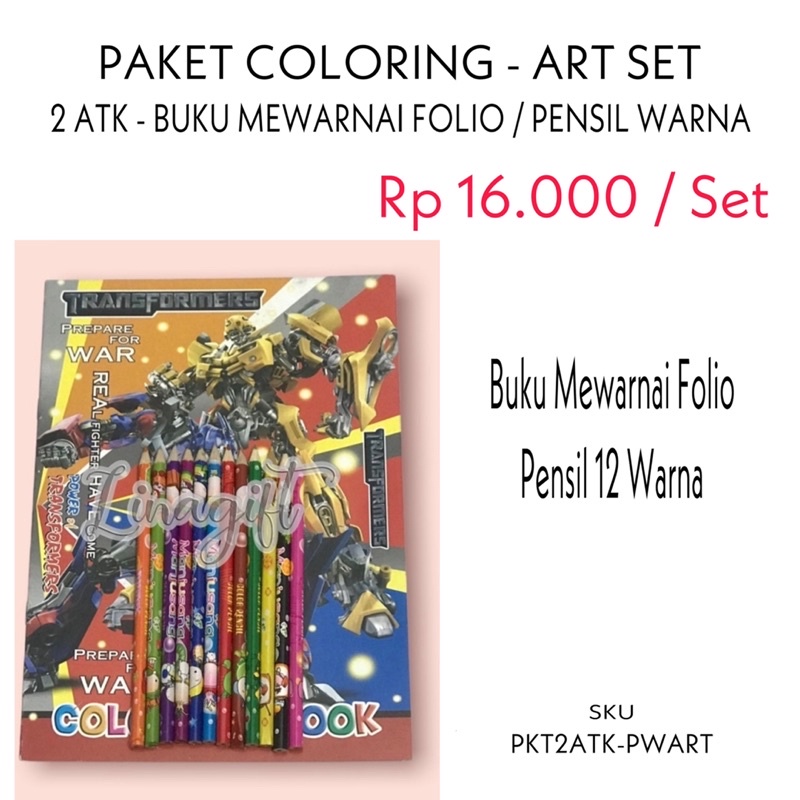 ( Set Paket Art ) ALAT TULIS SEKOLAH LENGKAP / MEWARNAI / KADO SUVENIR CUSTOM ULANG TAHUN / HADIAH LOMBA 17 AGUSTUS / COLORING STATIONERY SET / BUKU GAMBAR / GOODIE BAG SNACK BINGKISAN SOUVENIR / NOTES PEN PENSIL