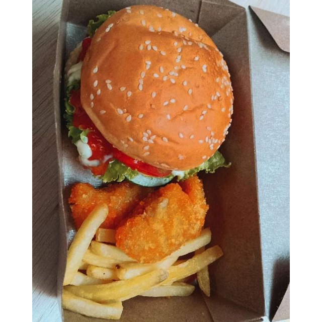 

paket hemat ( burger jumbo + nugget + kentang goreng )