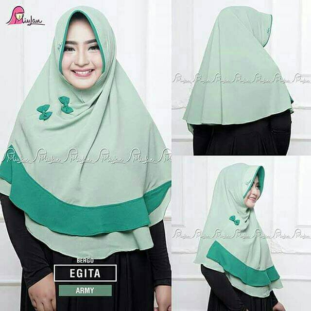 Bergo Egita Army / Jilbab Hijau Army
