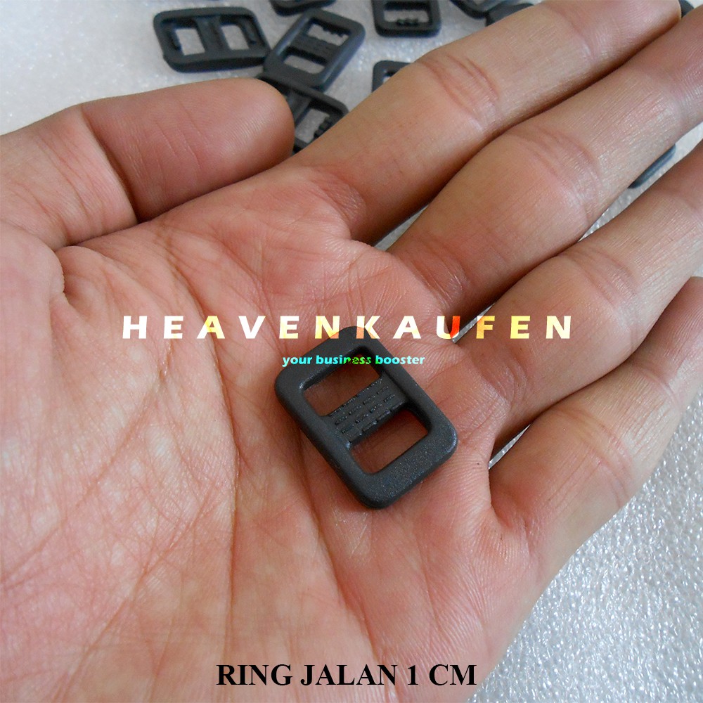 Ring Jalan / Gesper Jalan Adjuster 1 cm Plastik Hitam Untuk Ring Jalan Craft Gelang Dll