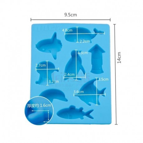 Cetakan Silikon Laut Silicone Mold Blue Sea World Premium Whale Dolphin Fish Penguin Ikan Paus Oven Safe Babymaniashop Jelly Clay Play Doh Resin