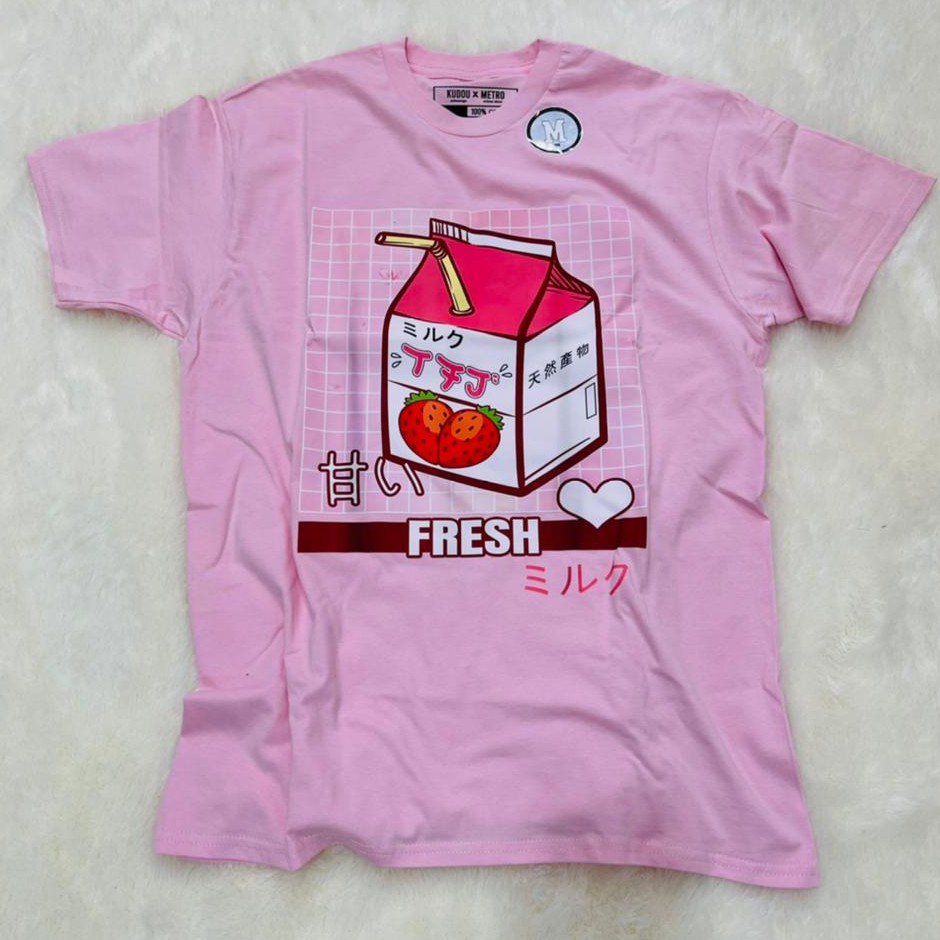 Tshirt Japanese Milk Box Kawaii Strawberry Love