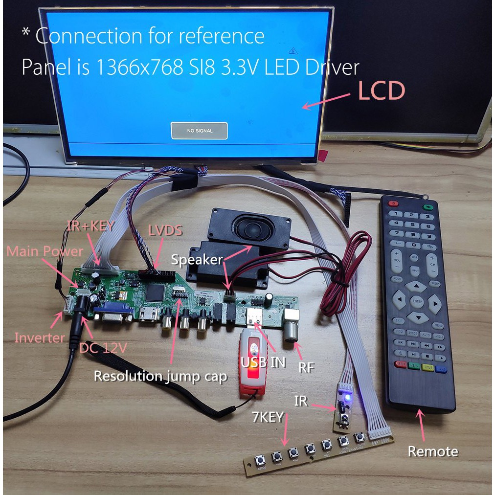 Paket Universal Tv Board Led Lcd Panel Layar Monitor Laptop Main Board Mesin Driver Tv Av Vga Hdmi U Shopee Indonesia