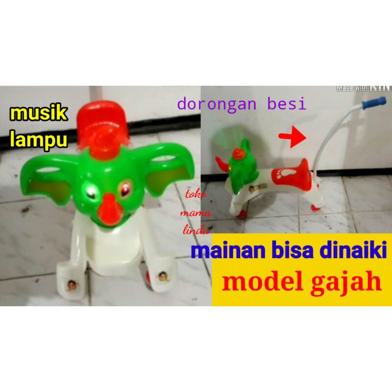 mainan gajah dorong rideon tjm tajimaku