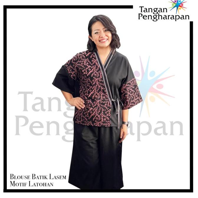 Blouse Batik Lasem Motif Latohan Tangan Pengharapan