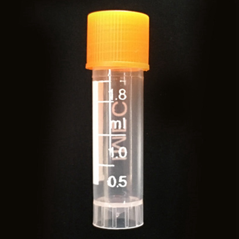 100 Pieces of 1.8 Ml Graduated Centrifuge Tube, Laboratory Cryotube, Orange Screw Cap Centrifuge Tube for Analysis