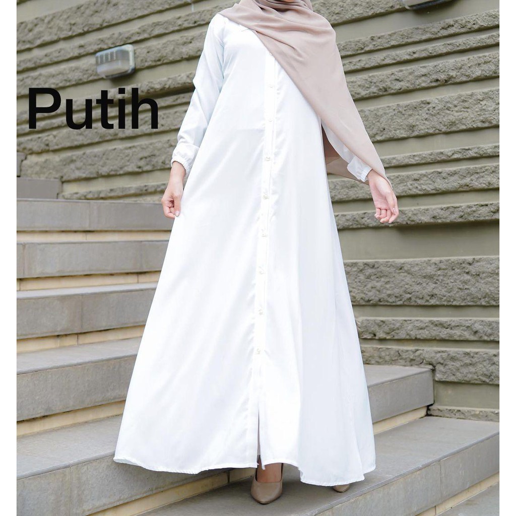 YY-GAMIS NIDIA FULL KANCING BUSUI BUMIL DRESS MOSCREPE-PUTIH