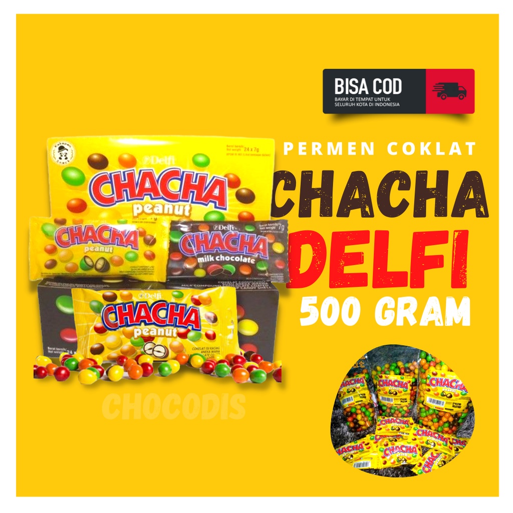 

Coklat kiloan chacha milk dan Peanut 500gram murah dan halal / coklat delfi kiloan murah