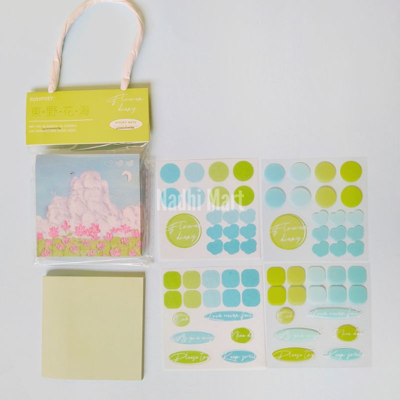 STIKER STICKY NOTE STIKER STICKY NOTES STIKY NOTE MEMONSTICJY NOTE / FLOWER STICKY STIKER FLOWER ROSE-Flower diary