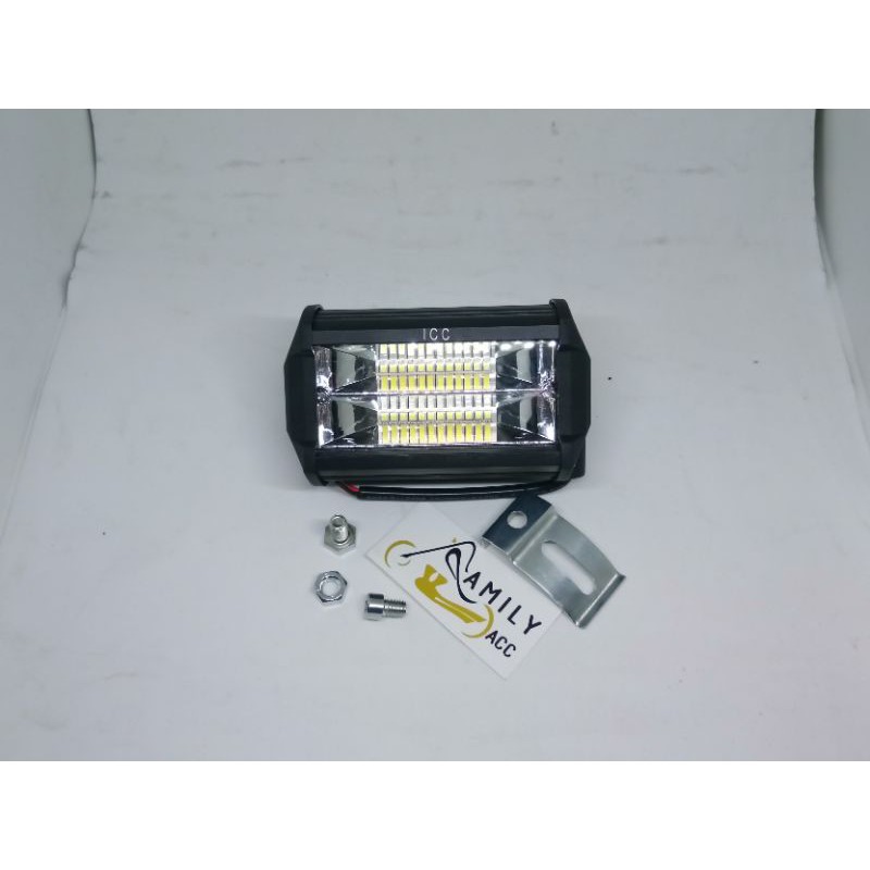 Paket Lampu Tembak Sorot LED 24 Mata COB Putih + Breket Lampu Dudukan Plat Nopol RXK NEW RXS