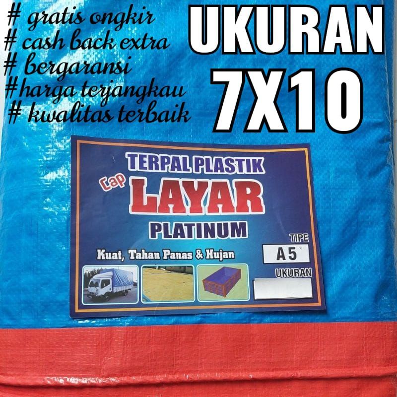 TERPAL PLASTIK A5 UKURAN 7x10 CAP LAYAR