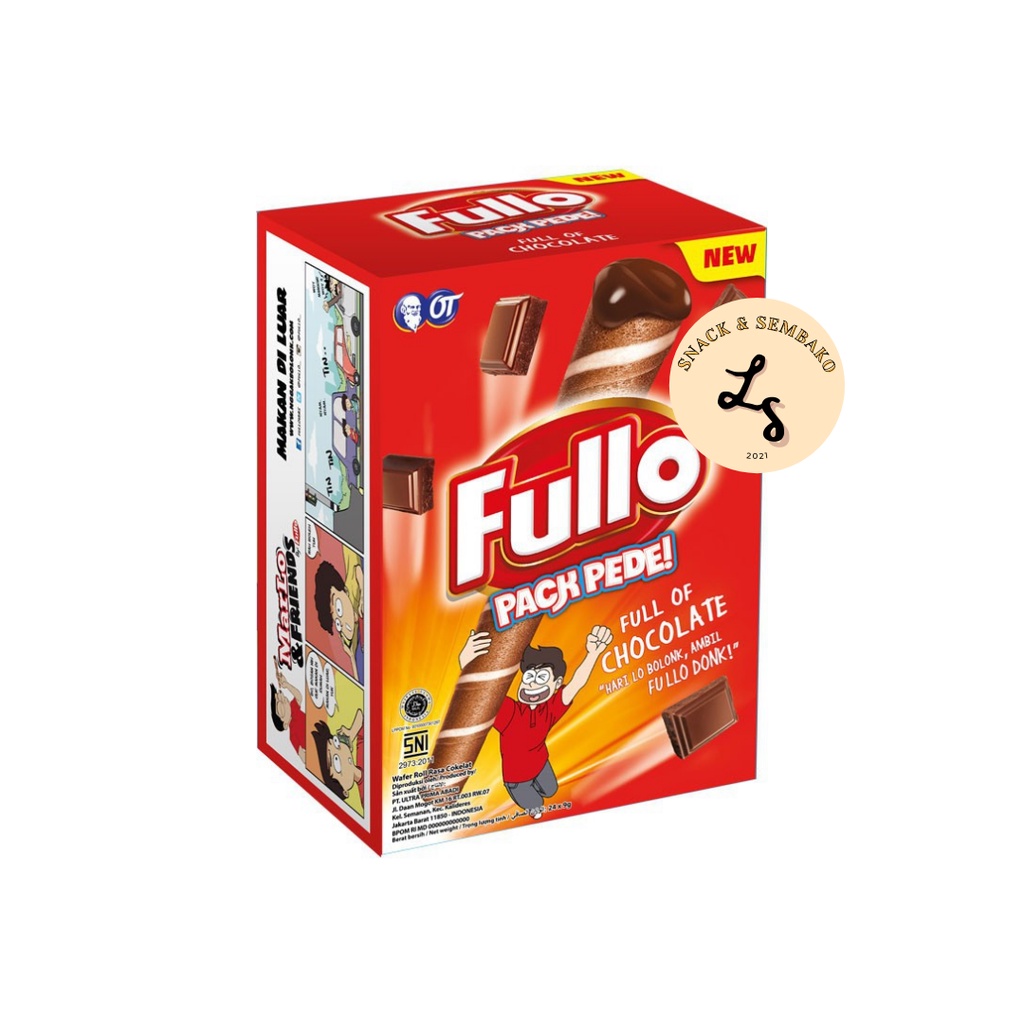 Jual Fullo Wafer Roll Rasa Chocolate/Vanilla 1 Box Isi 24 pcs @8gr ...