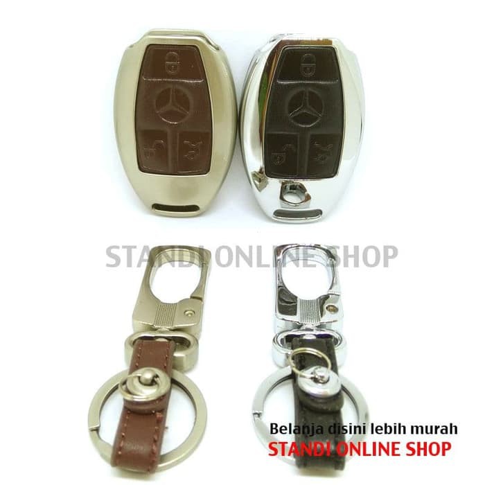 Sarung Kunci Remote Cover Smartkey Alloy Mercedes Benz Coklat