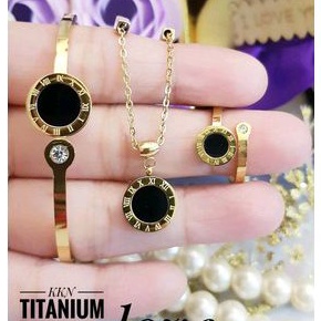 Titanium Set Perhiasan Wanita Gold 169227