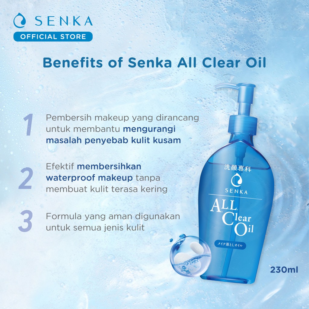 [GROSIR]SENKA All Clear Oil 230mL / 15OML ( Pembersih Make Up )