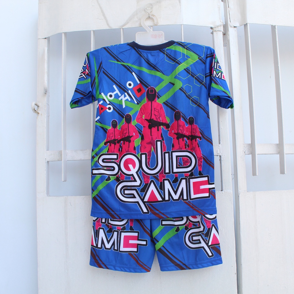 cod kaos anak squid game/setelan squid game anak bisa sablon nama size 2-12thn