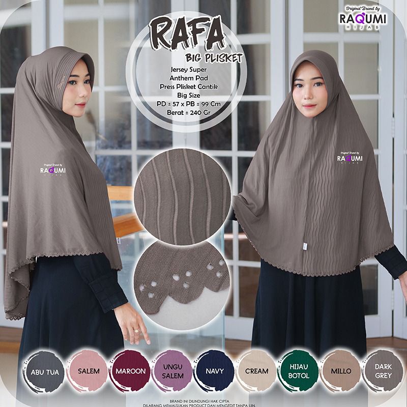 Rafa Big Plisket Jersey Super Original Raqumi Hijab