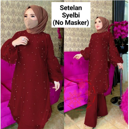 Gamis Wanita Syari Premium Nandia syari Set Khimar Brokat Terbaru 2021 Rahma & Khimar Termurah