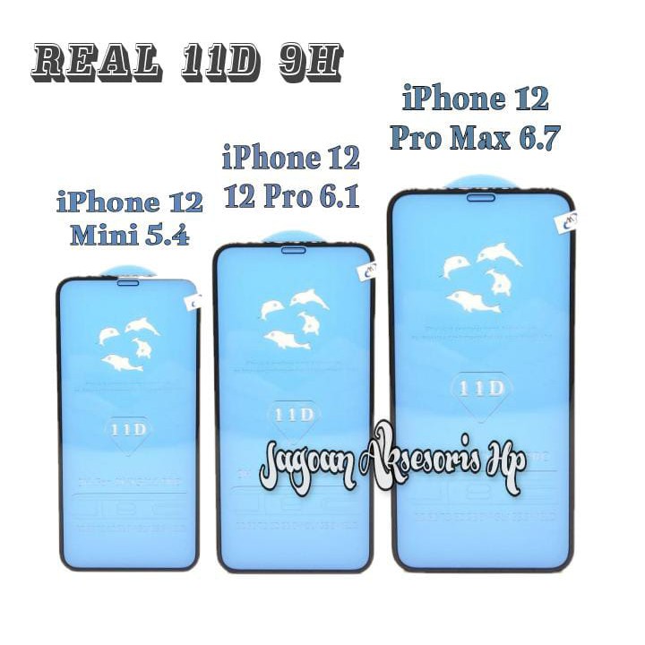 REAL 11D 9H iPhone 12 Mini 12 12 Pro 12 Pro Max Tempered Glass Blue Board Real Curved Full Coverage