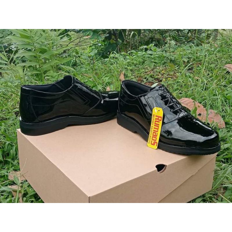 black series formal Rumaos sepatu Pantofel/dinas KANTORAN PDH KULIT SAPI HITAM KILAP