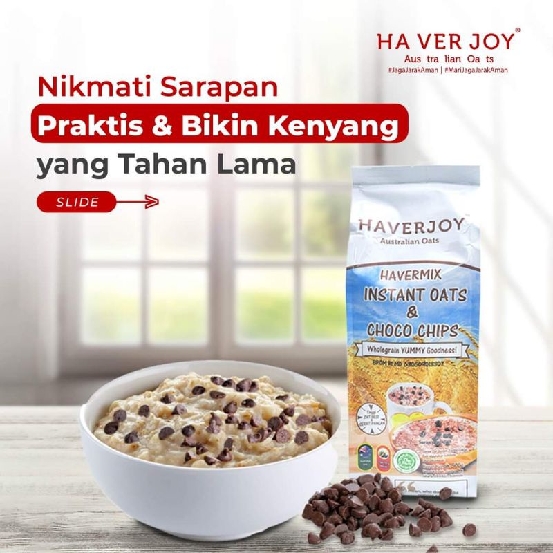 Haverjoy Instan Oats &amp; Choco Chips 500gr