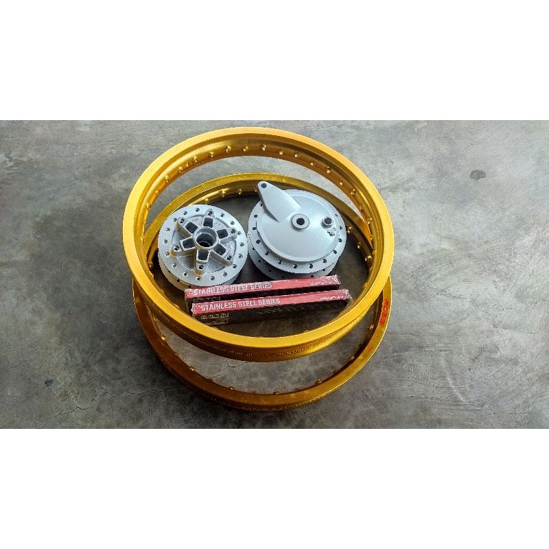 Tromol belakang Yamaha Rx king Scorpio set velg ruji stailess pnp Mp gl cb tiger
