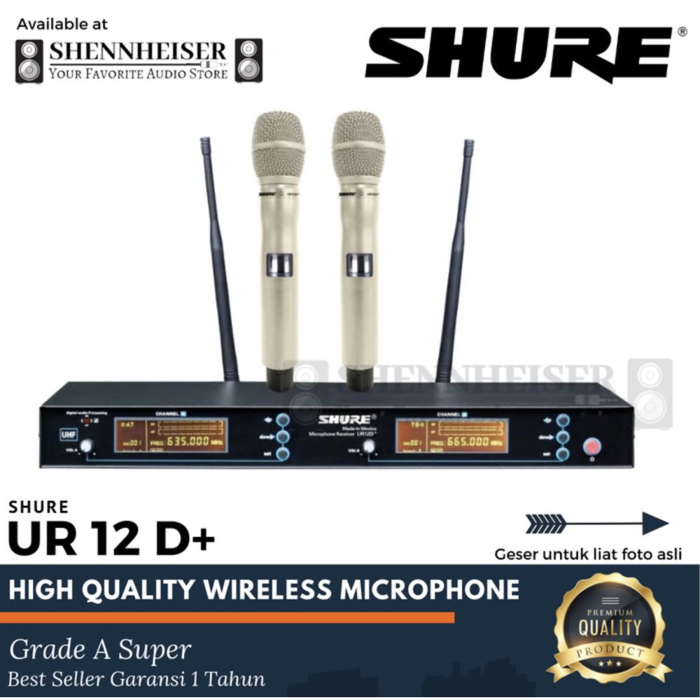 Promo  Microphone Wireless SHURE UR12D Wireless Microphone