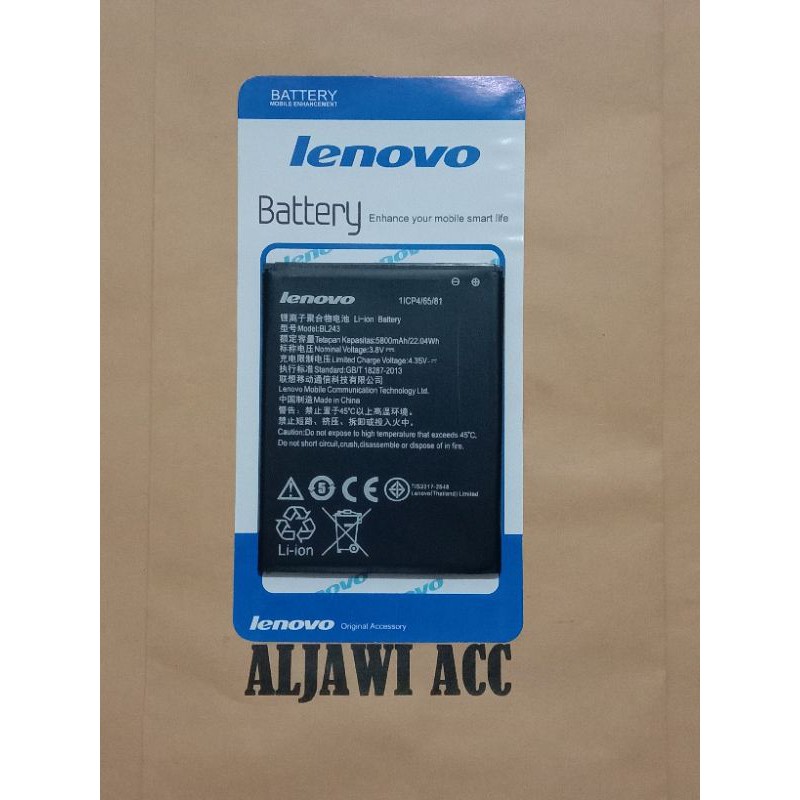 Baterai Bt Batre Battery Lenovo A7700 Plus A7000 / A7700+ / K3 Note A5600 BL243 Original Battery Hp