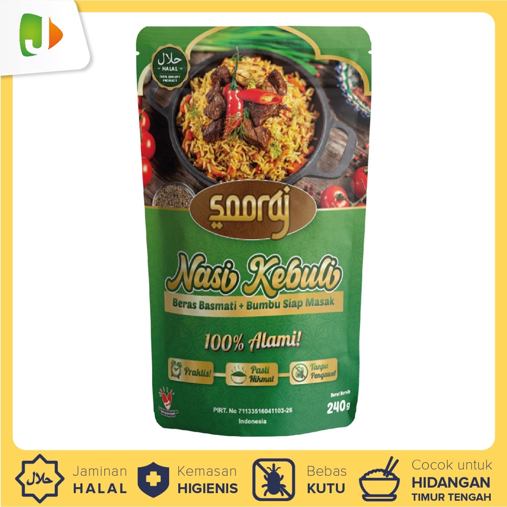

Sooraj Nasi Kebuli Instant 240gr Beras Basmati+Bumbu Siap Masak-HALAL