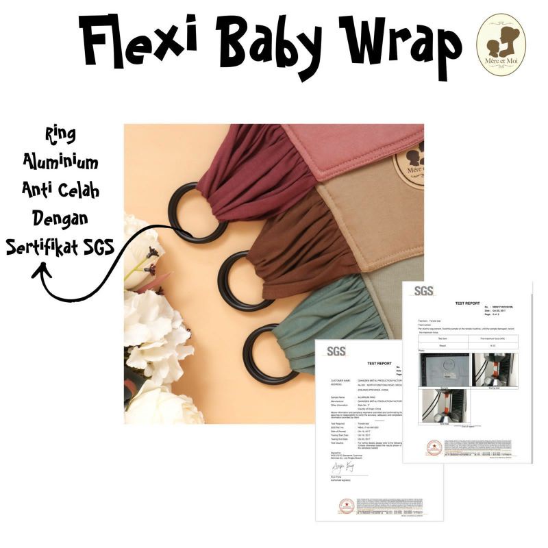 Mere et moi Flexi wrap mem73 - gendongan kaos M shape | gendongan bayi